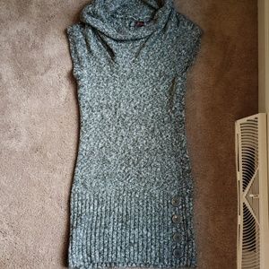 A grey sweater dress
